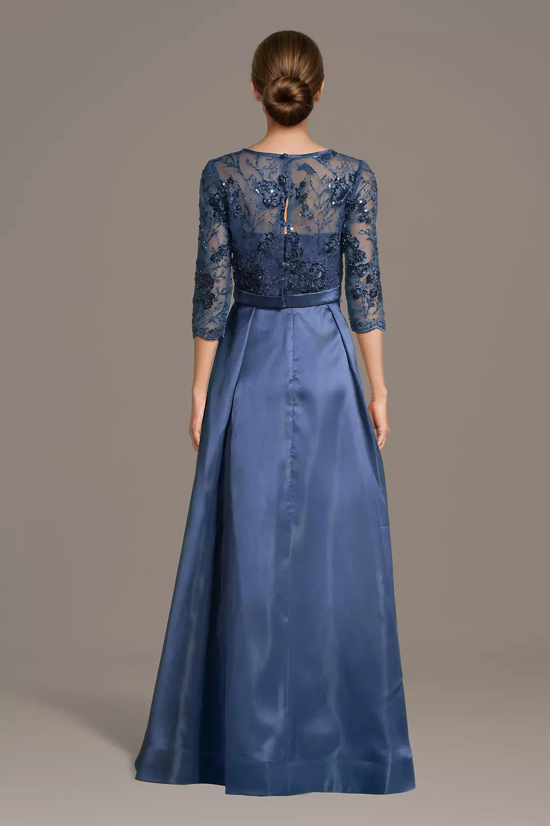 Sweetheart Neck Sequin Satin Gown With Embroidered Jacket Mother of the Bride Dress