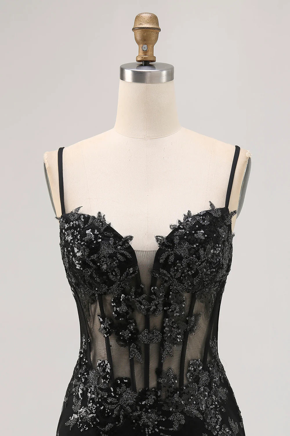 Sweetheart Spaghetti Strap Sequin Short Corset Homecoming Dress