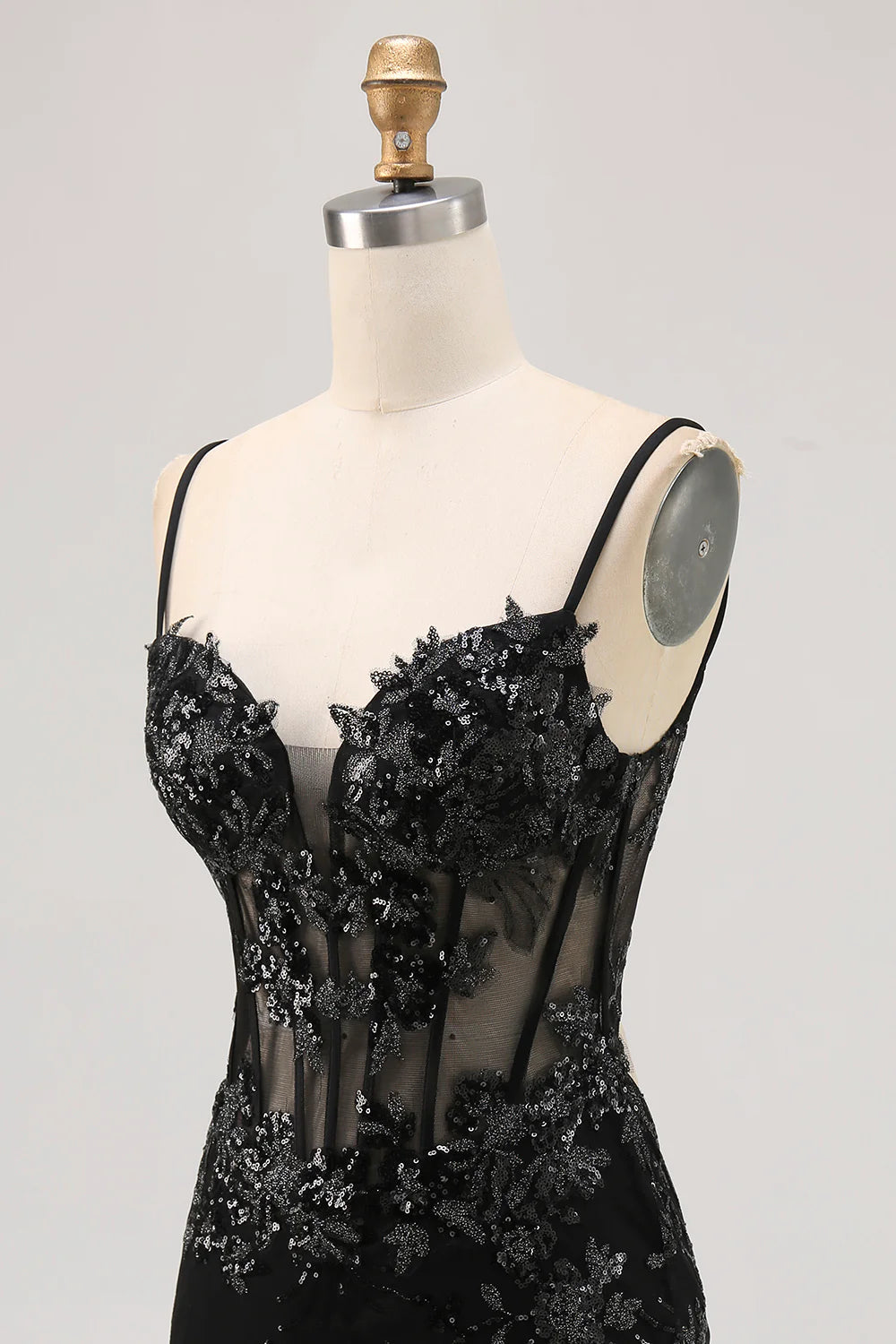 Sweetheart Spaghetti Strap Sequin Short Corset Homecoming Dress