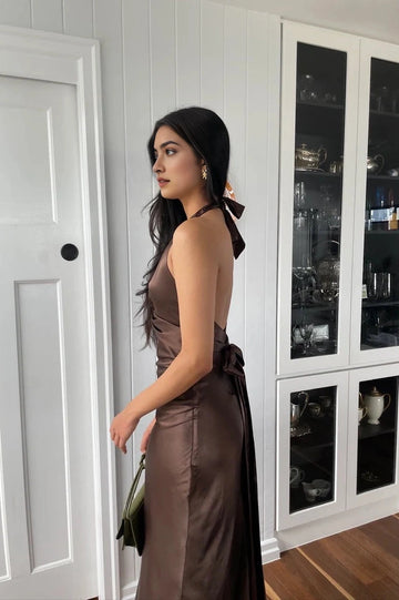 Sophisticated Sheath V Neck Sleeveless Bow Back Floor Length Bridesmaid Dress