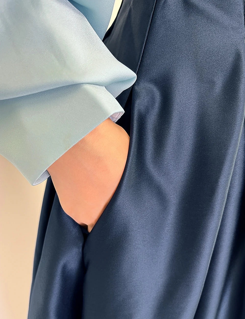 A-Line V-Neck Puff Sleeve Belted Satin Maxi Dress Cocktail Dresses with Belt / Sash