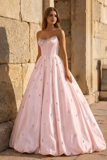Radiant Ball Gown Sweetheart Strapless Lace-Up Floor Length Prom Dress